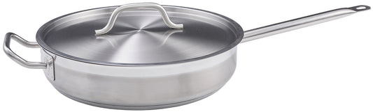 Winco SSET-3 3 Qt. Stainless Steel Saute Pan w/ Cover