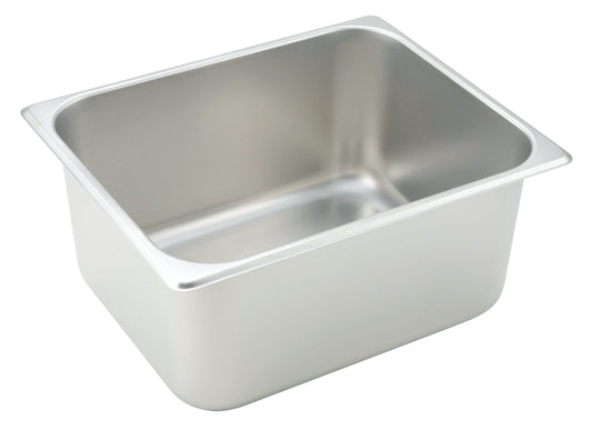Winco SPH6 Half-size Stainless Steel Straight-sided Steam Pan, 6" Deep