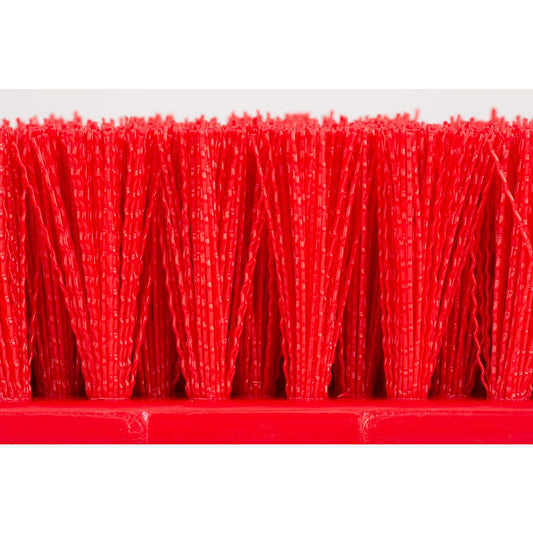 Carlisle 40422EC05 12" Red Color Coded Mult-Level Floor Scrub Brush with End Bristles