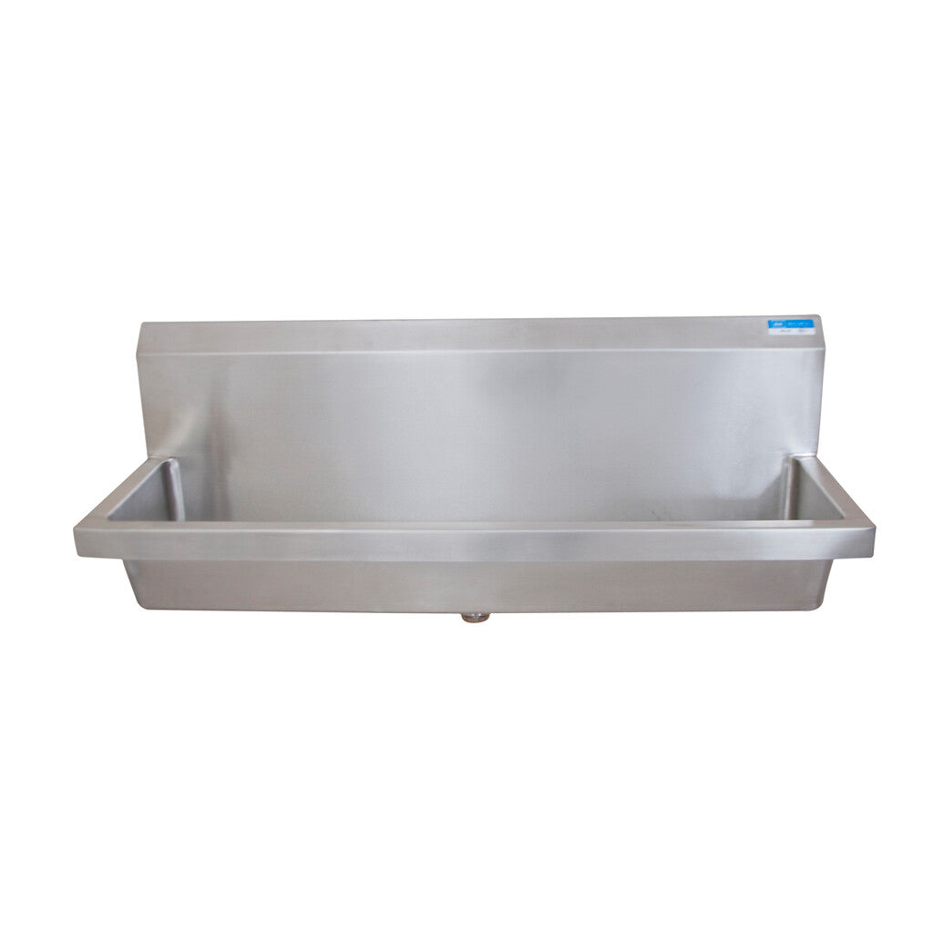 BK Resources MSU-72 72" Stainless Steel Urinal without Flush Pipe