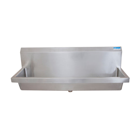 BK Resources MSU-72 72" Stainless Steel Urinal without Flush Pipe