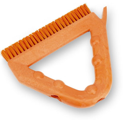 Carlisle 41323EC24 9" Orange Spart Color Coded Tile and Grout Brush