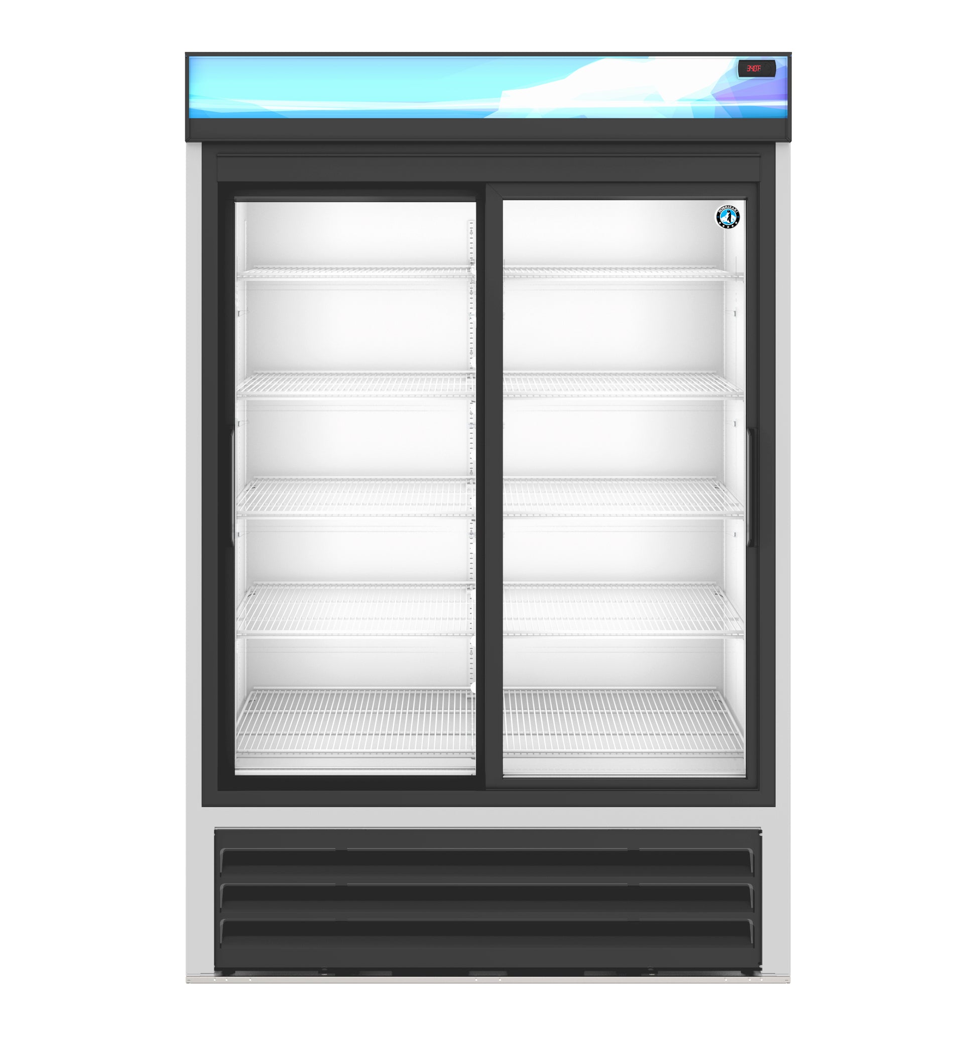 Hoshizaki RM-45-SD-HC Two Section Glass Door Merchandiser Refrigerator