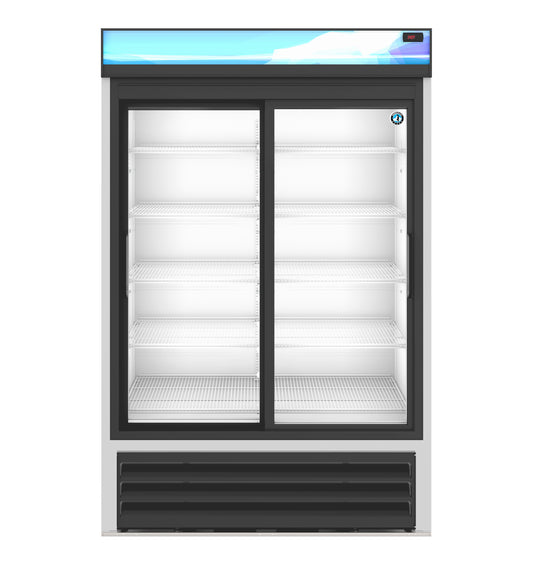 Hoshizaki RM-45-SD-HC Two Section Glass Door Merchandiser Refrigerator