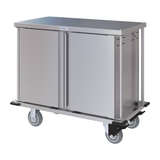 Dinex DXPTQC1T2D10 1 Tray Per Slide 10 Trays Double Door Stainless Steel Totally Quiet Compact Meal Delivery Cart