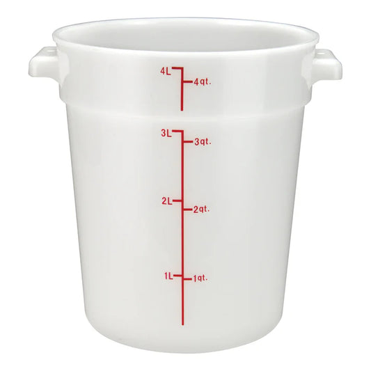 Winco PPRC-4W 4 Qt. White Round Polypropylene Storage Container