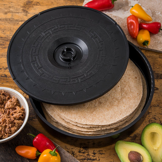Carlisle 71703 12.75 x 2.625 Black Polypropylene Lift Off Tortilla Server