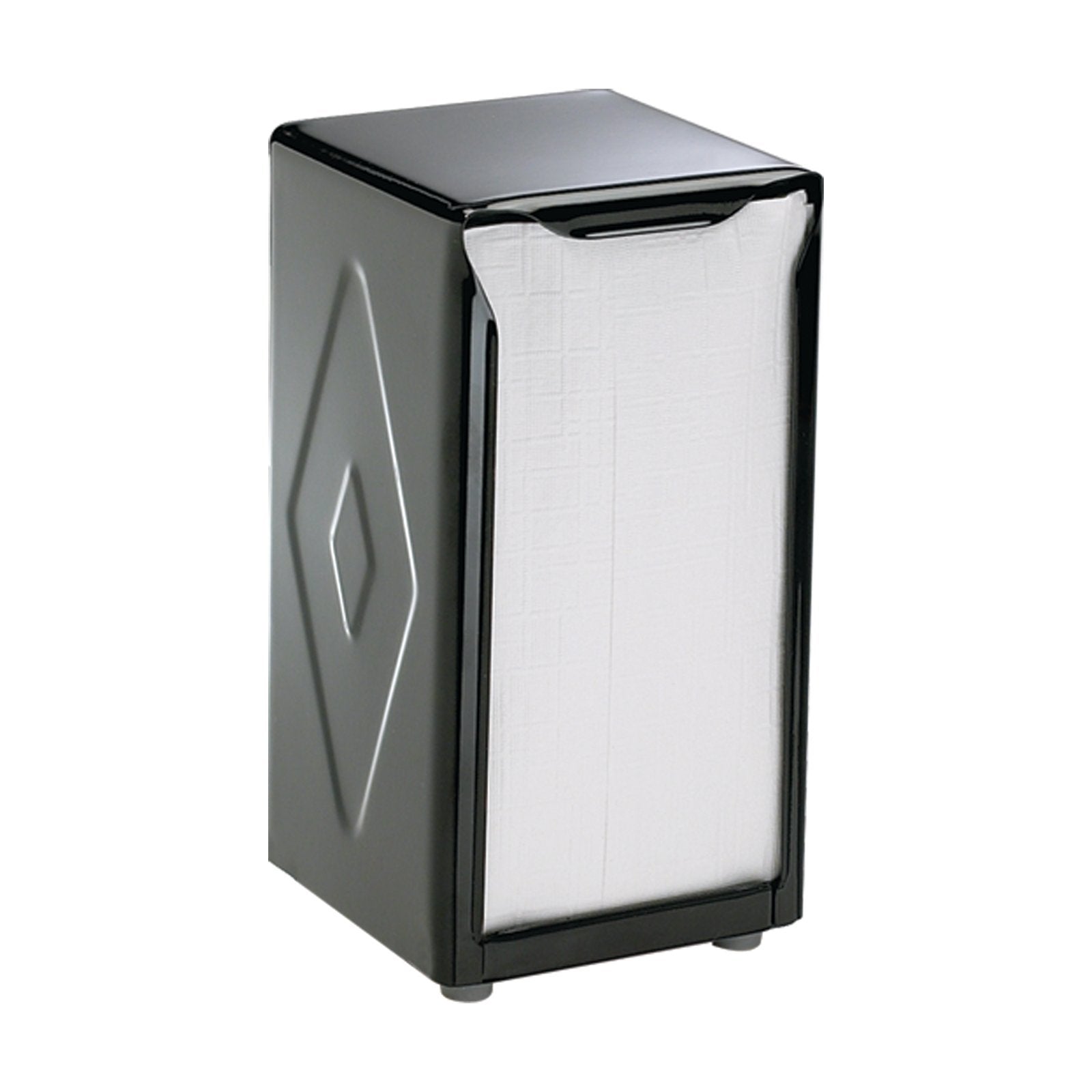 Carlisle H900BK 150 Napkin Black Stainless Steel Tabletop Classic Napkin Dispenser, Tallfold