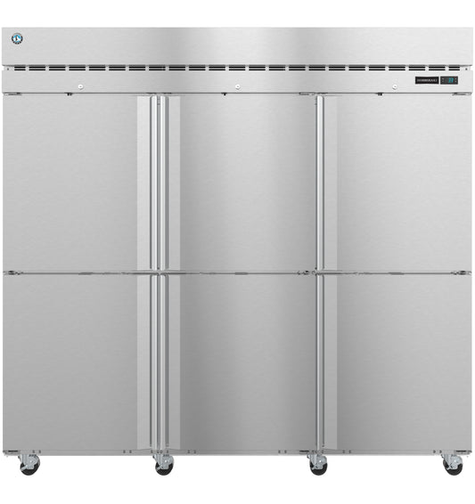 Hoshizaki F3A-HS Three Section Half Stainless Steel Doors with Lock Upright Freezer