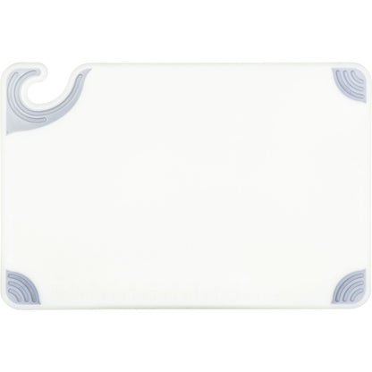 San Jamar CBG121812WH 12" x 18" x 0.5" White Saf-T-Grip Cutting Board