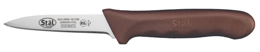 Winco KWP-30N 3-1/4" Brown Polypropylene Handle Paring Knives (2pcs/pk)