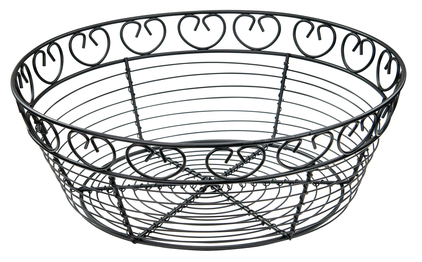 Winco WBKG-10R 10" Black Wire Bread/Fruit Basket