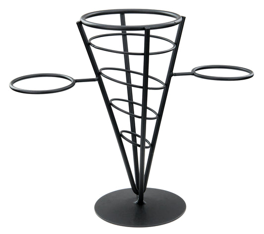 Winco WBKH-5 Black Wire Single Cone French Fry Holder