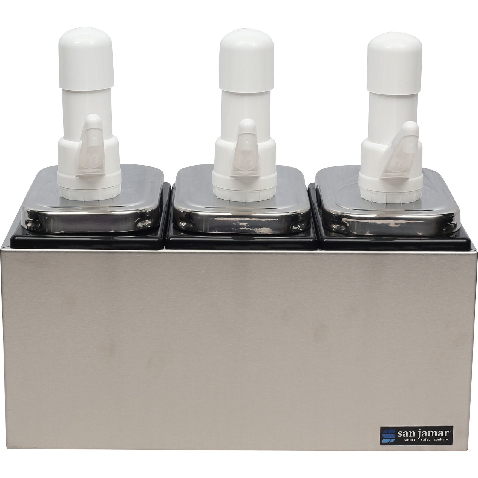 San Jamar P9713 Silver 3-Well Condiment Pump Service Center