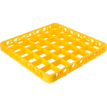 Carlisle RE36C04 Yellow 36-Compartment Polypropylene OptiClean Divided Glass Rack Extender 1.78"