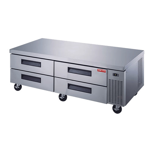New Air NCB-072-SS 72" 4-Drawer Stainless Steel Chef Base Refrigerator