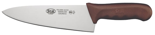 Winco KWP-80N 8" Brown Polypropylene Handle Cook's Knife