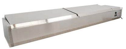 Omcan 46497 78-inch Refrigerated Topping Rail with Stainless Steel Cover
