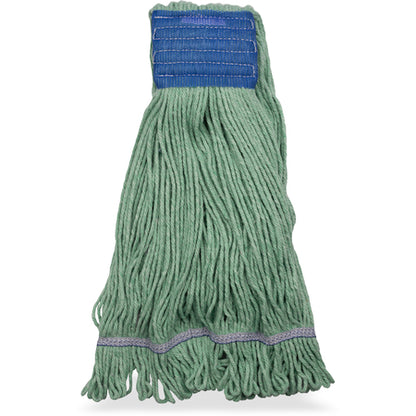 Carlisle 36943009 X-Large Green Synthetic/Cotton Blend 4 Ply Looped End Mop w/ Blue Band