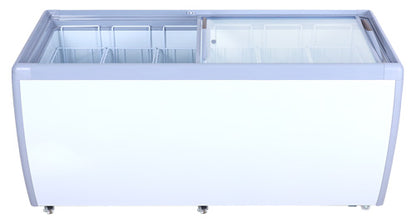 Omcan 46730 71" Ice Cream Display Chest Freezer with Flat Glass Top