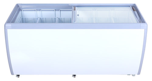 Omcan 46730 71" Ice Cream Display Chest Freezer with Flat Glass Top