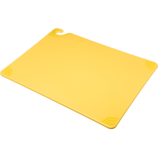 San Jamar CBG182412YL 18" x 24" x 0.5" Yellow Saf-T-Grip Cutting Board