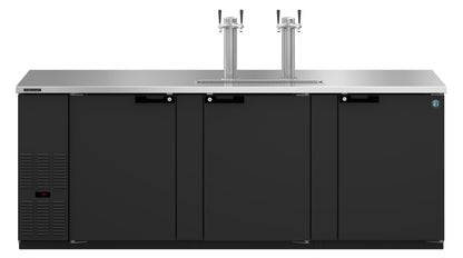 Hoshizaki DD95 Black Three Section Vinyl Back Bar Direct Draw, Solid Doors Refrigerator