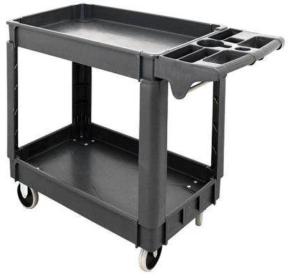 Omcan 47152 39.8" x 17.3" x 33" Dark Gray Heavy-Duty Utility Cart with Extended Handle