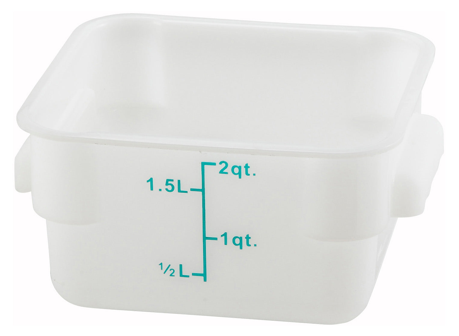 Winco PESC-2 2 Qt. White Polypropylene Storage Container