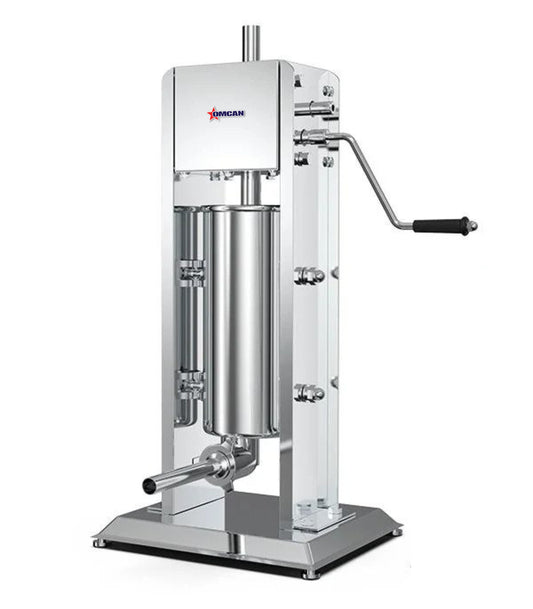 Omcan 47432 11 lbs/5 kg Manual Stainless Steel Vertical Gear Drive Sausage Stuffer