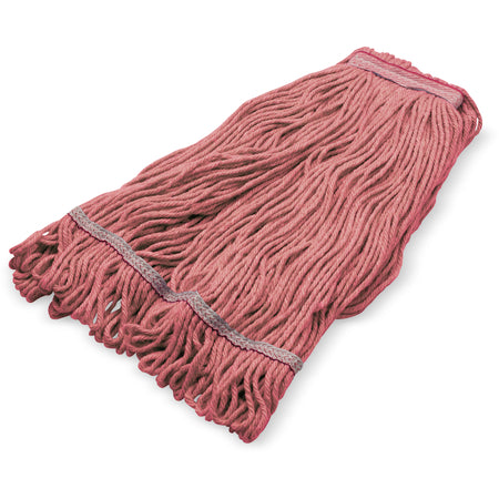 Carlisle 369423B05 Large Red Acrylic Fiber 4 Ply Looped-End Mop w/ Red Band