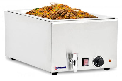 Omcan 19076 Single Chamber Food Warmer with 2 Half-size Pans or 1 Full-size Pan Capacity