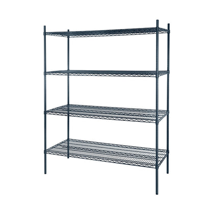Atosa MWSSE186074 18"x60" Slate Gray 4-Shelf Epoxy Shelving Unit with 74" Post