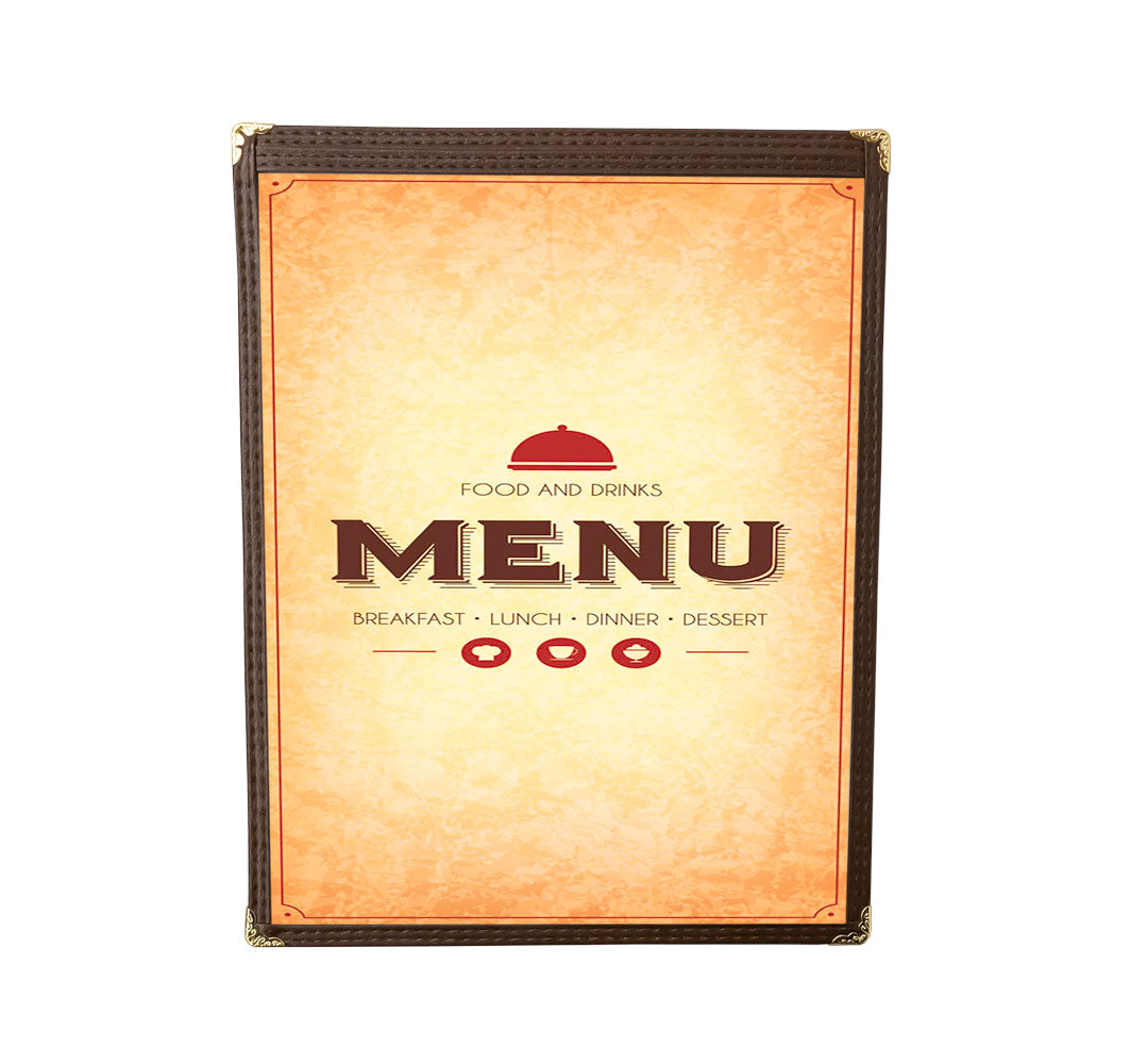 Omcan 39793 9 1/2" x 11 3/4" Brown Single Menu Holder
