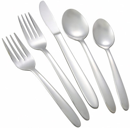 Winco 0019-03 Flute Dinner Spoon, 18/0 Heavyweight