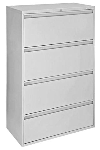 Omcan 45791 36" Light-Gray Wide Lateral File Cabinet with Four Drawers
