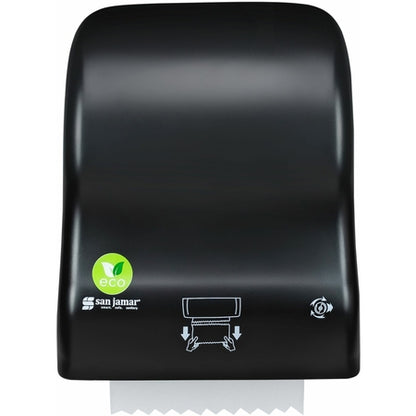 San Jamar T7400REBK Black ecoLogic Simplicity Essence Mechanical Hands Free Towel Dispenser