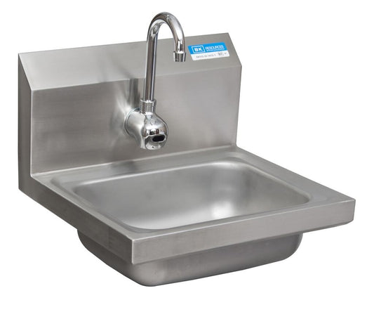 BK Resources BKHS-W-1410-1-P-G Stainless Steel Hand Sink w/ Sensor Faucet, 1 Hole 1-7/8" Drain
