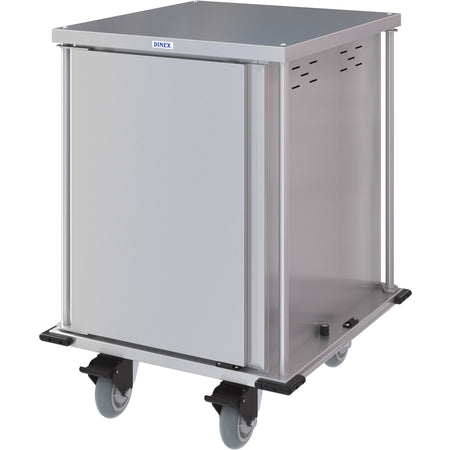 Dinex DXPTQC2T1DPT12 2 Trays Per Slide 12 Trays Single Door Stainless Steel Dinex Totally Quiet Compact Meal Delivery Cart