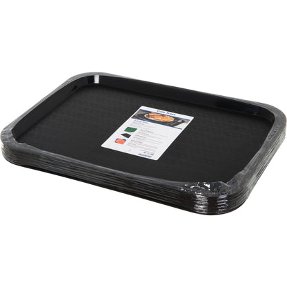 Carlisle CT1216-8103 12" x 16" Black Cafe Fast Food Cafeteria Tray (6/pk)