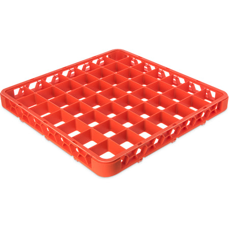 Carlisle RE49C24 Orange 49-Compartment Polypropylene OptiClean Divided Glass Rack Extender 1.78"