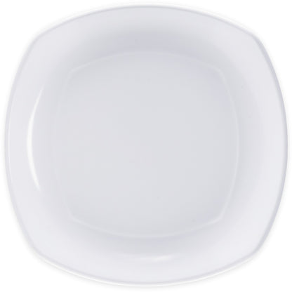 Carlisle 4330602 9.5" White Upturned Corner Square Melamine Medium Plate