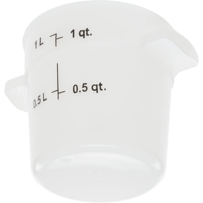Carlisle 1097102 1 Qt White Round Polyethylene StorPlus Food Storage Container