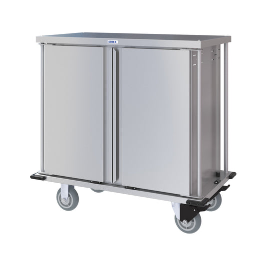 Dinex DXPTQC1T2D12 1 Tray Per Slide 12 Trays Double Door Stainless Steel Totally Quiet Compact Meal Delivery Cart
