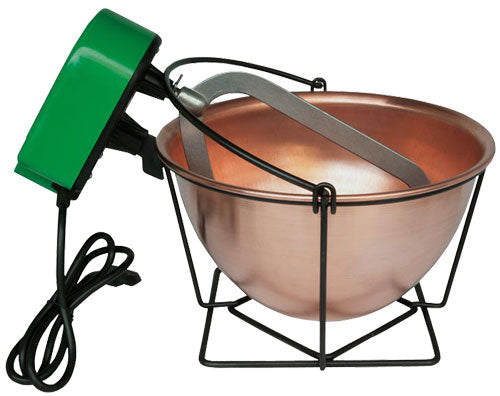Omcan 47318 3 L Hand Mixer with Copper Pot and Painted Steel Wire Support