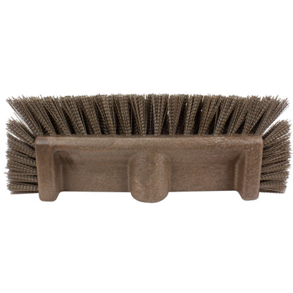 Carlisle 40422EC01 12" Brown Color Coded Mult-Level Floor Scrub Brush with End Bristles