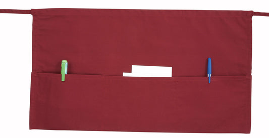 Winco WA-1221R Burgundy 3 Pocket Waist Apron