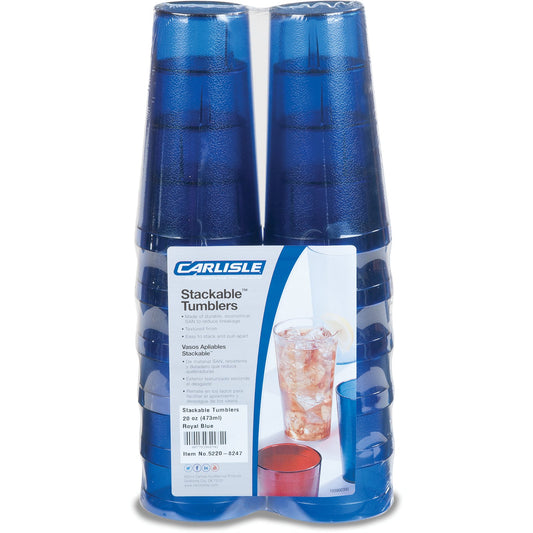 Carlisle 5220-8247 20 oz Royal Blue SAN Stackable Tumbler (12/pk)
