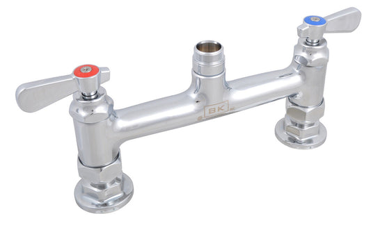 BK Resources BKF8HD-XX-G 8" Chrome-Plated Brass O.C. Optiflow Deck Mount Faucet W/Out Spout