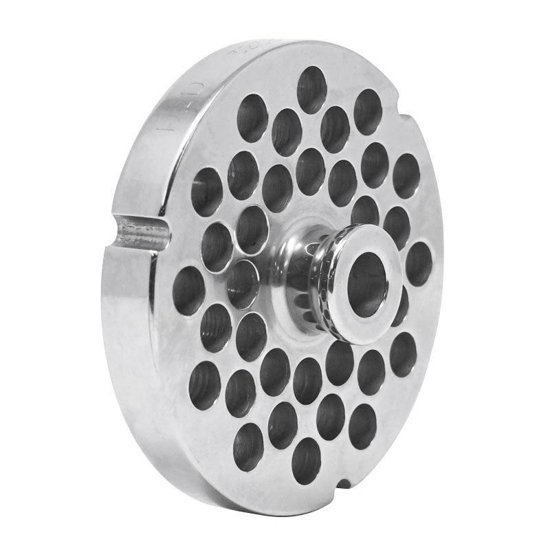 Omcan 23564 #32 Three Notches/Round Stainless Steel Machine Plate with Hub, 10mm (3/8")